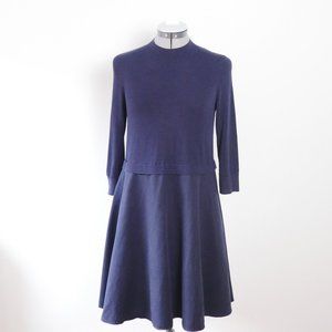 COS Long Sleeve A-Line Navy Blue Dress Sz XS